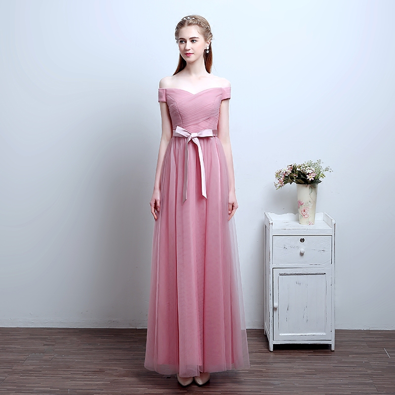 Off Shoulder Chiffon Bridesmaid Dress